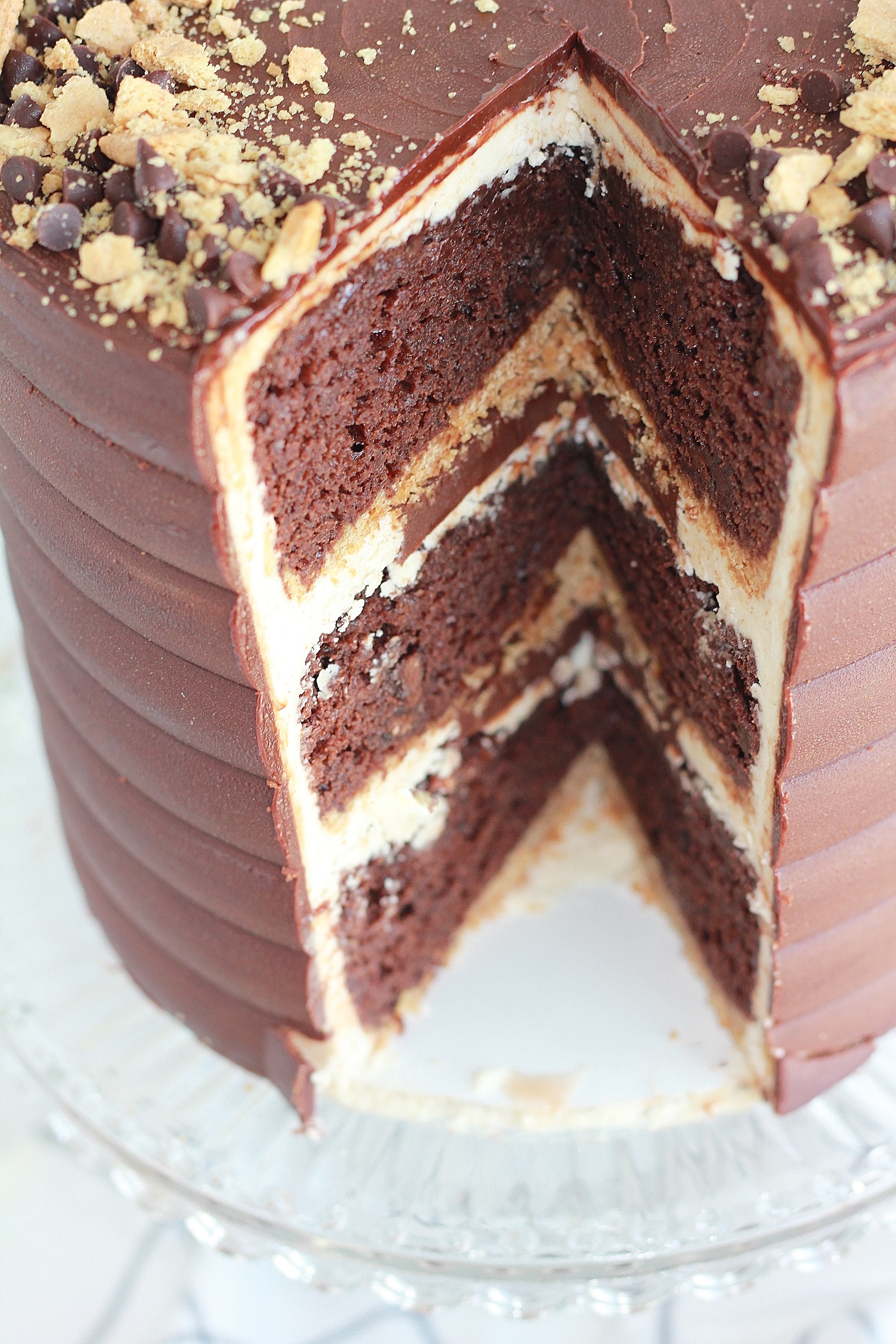 Chocolate Graham Cracker Cake Baking with Blondie